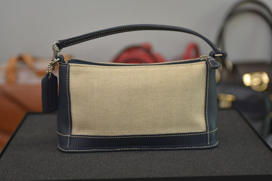 COACH Hand Bag Pouch Purse Canvas Leather